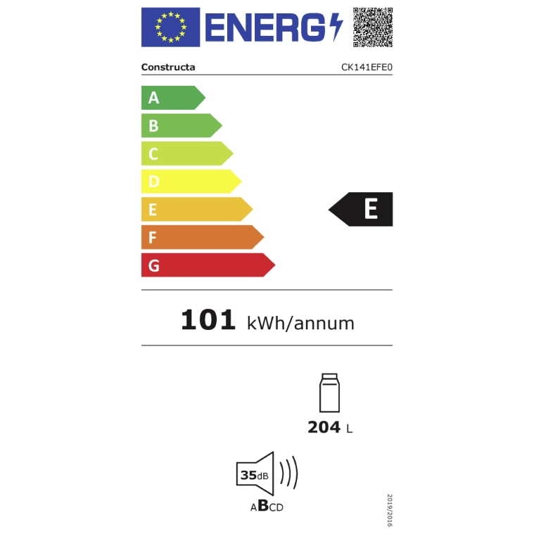 Frigider incorporabil CONSTRUCTA CK141EFE0, 204 litri, control electronic al temperaturii prin LED, 122 cm