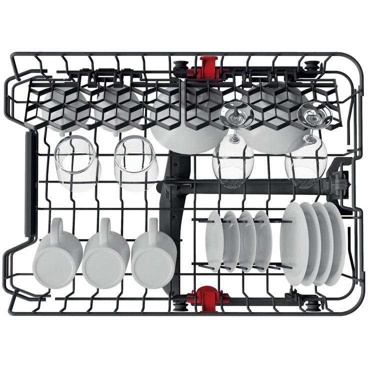 Masina de spalat vase semi-incorporabila Whirlpool WSBC3M17X, 10 seturi, 6 programe, Clasa F, 6th Sense, 45 cm
