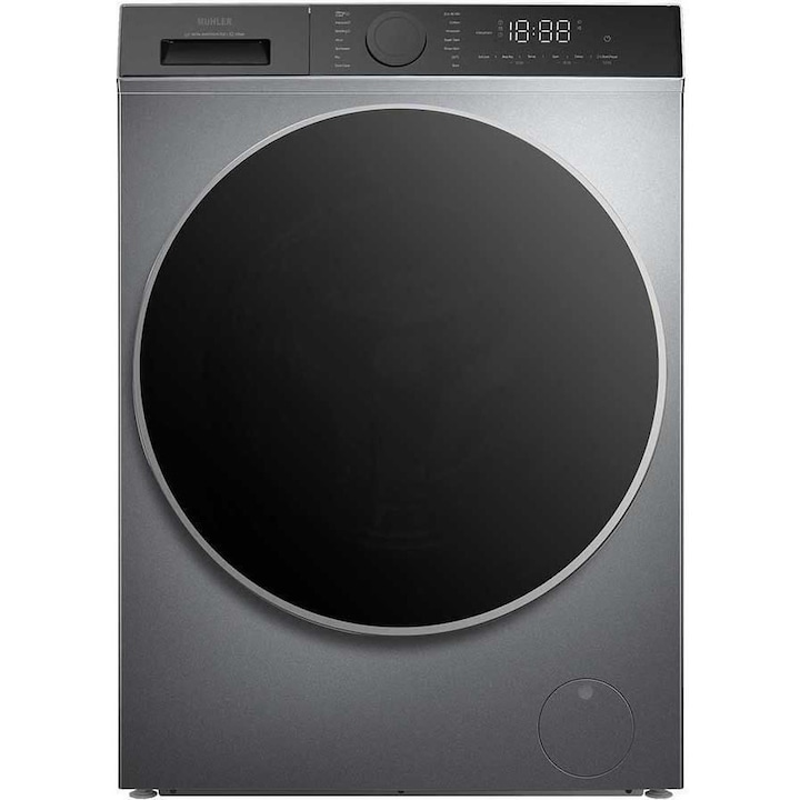 Masina de spalat rufe Muhler IWM914SAi, 9 kg, 1400 RPM, Clasa A, Steam, Drum Clean, Motor Inverter, Inox