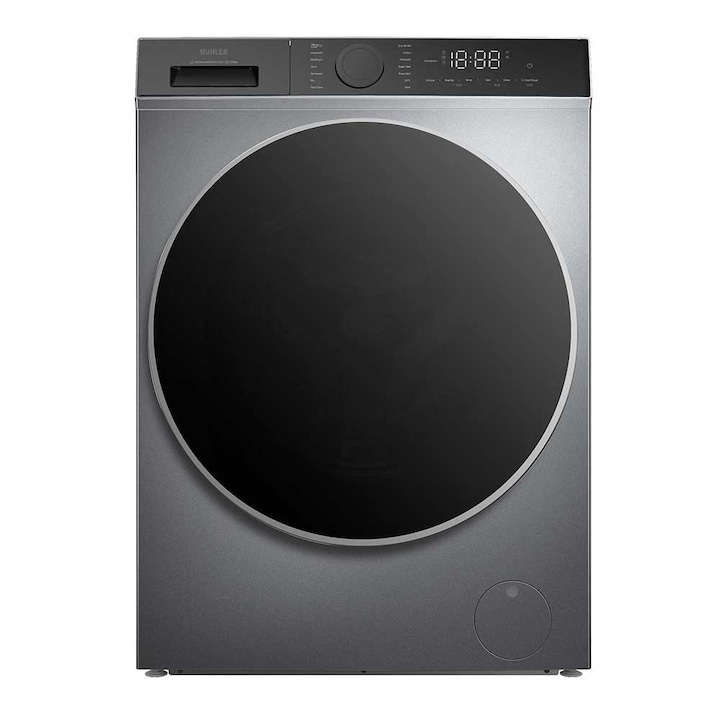 Masina de spalat Muhler IWM1014SBi, clasa B, spalare cu abur, inverter, 10kg, 1400rpm, argintiu