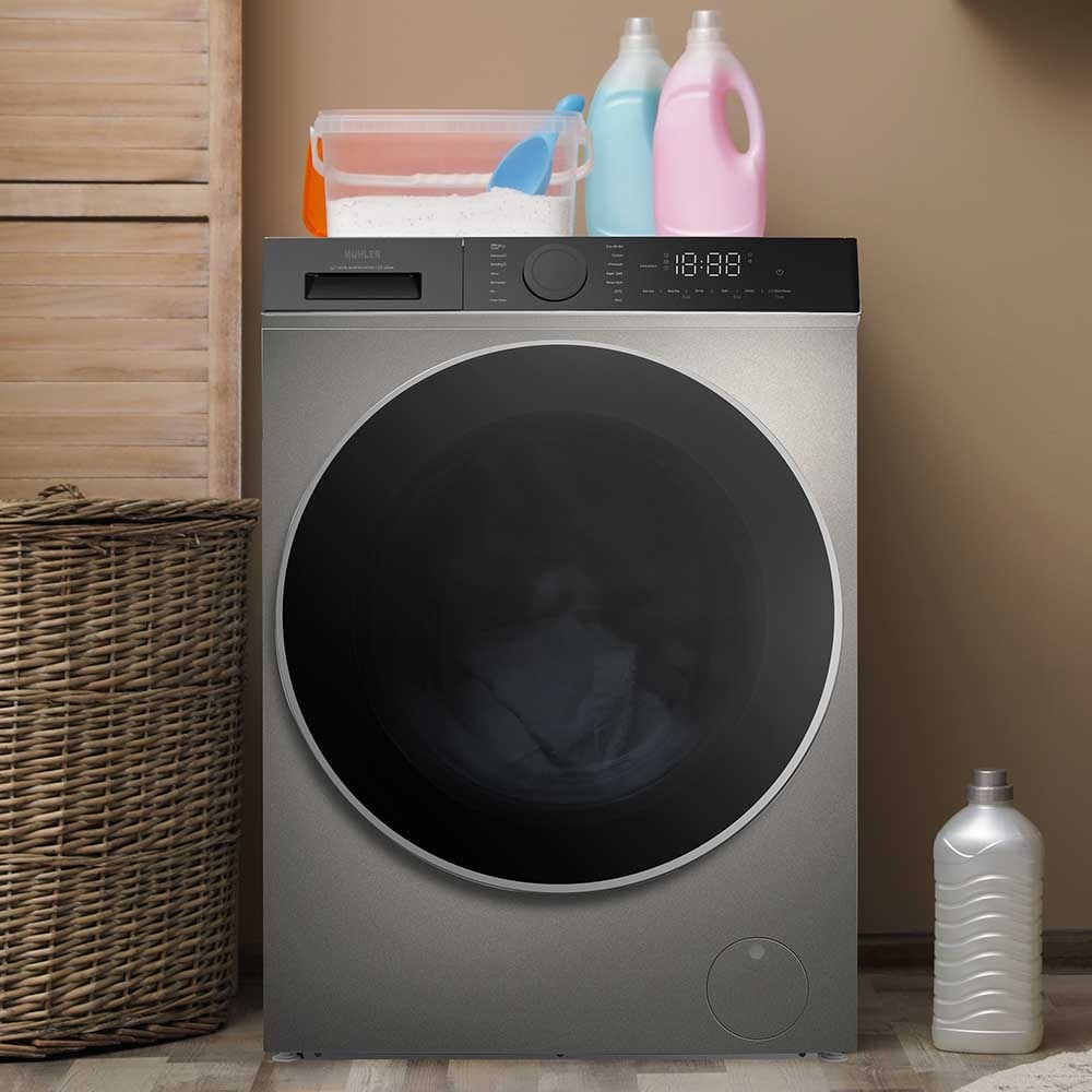 Masina de spalat Muhler IWM1014SBi, clasa B, spalare cu abur, inverter, 10kg, 1400rpm, argintiu