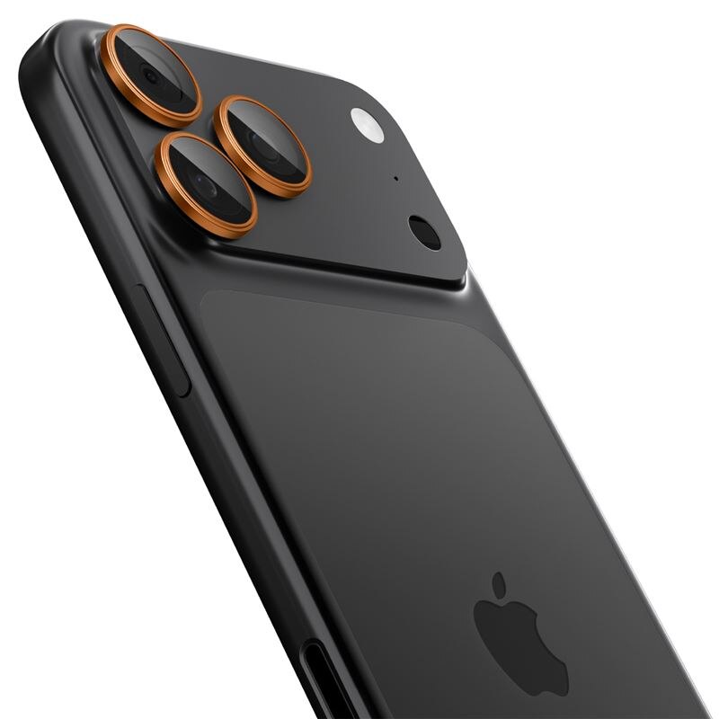 Set 2 folii sticla Spigen Glass tR EZ Fit Optik Pro, Sistem Montare, compatibila cu iPhone 14 Pro/Pro Max, 15 Pro/Pro Max, 16 Pro/Pro Max, 17 Pro/Pro Max, Portocaliu