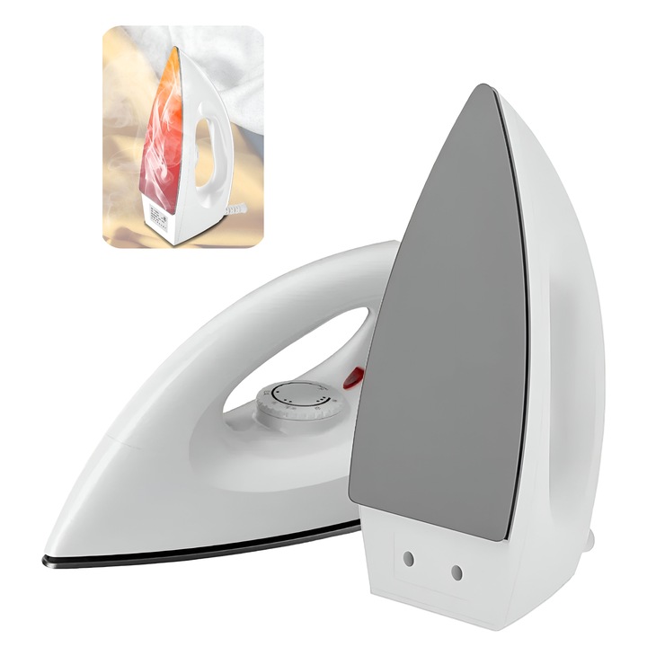 Fier de Calcat pentru Acasa, cu Calcare pe Orizontala, Abur, 1200W, Talpa Ceramica, SOHO Steam, Functie Self Clean si Anti Calcar, Alb