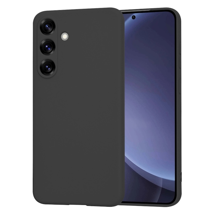 Husa pentru Samsung Galaxy S25 Daden® Silicon SoftFlex, Ultra Slim, Protectie sporita, Interior de microfibra, Negru