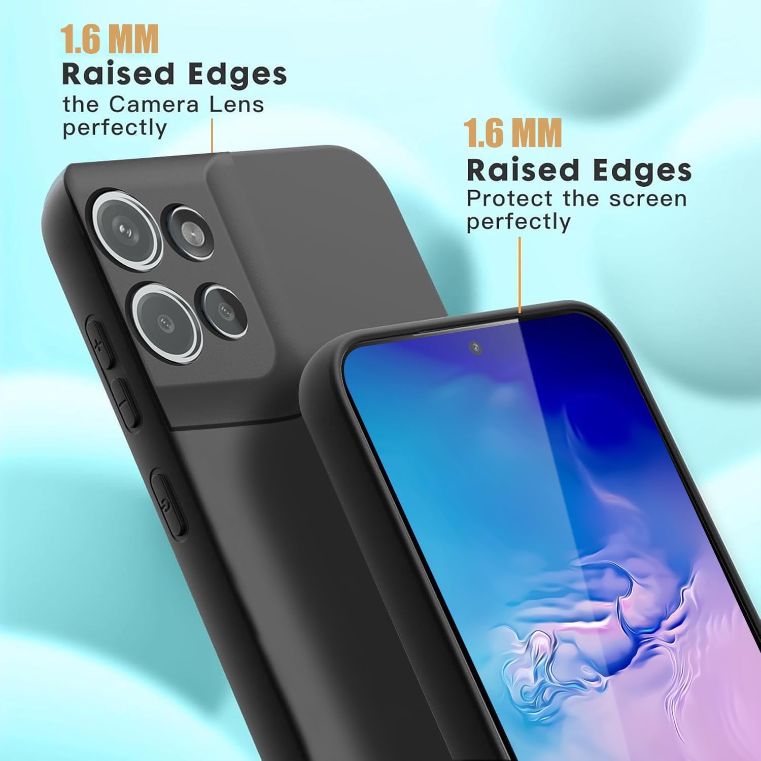 Husa pentru Motorola Edge 60 Fusion / Edge 60 Liquid Silicone subtire captusita cu microfibra anti amprenta protectie camera foto Negru