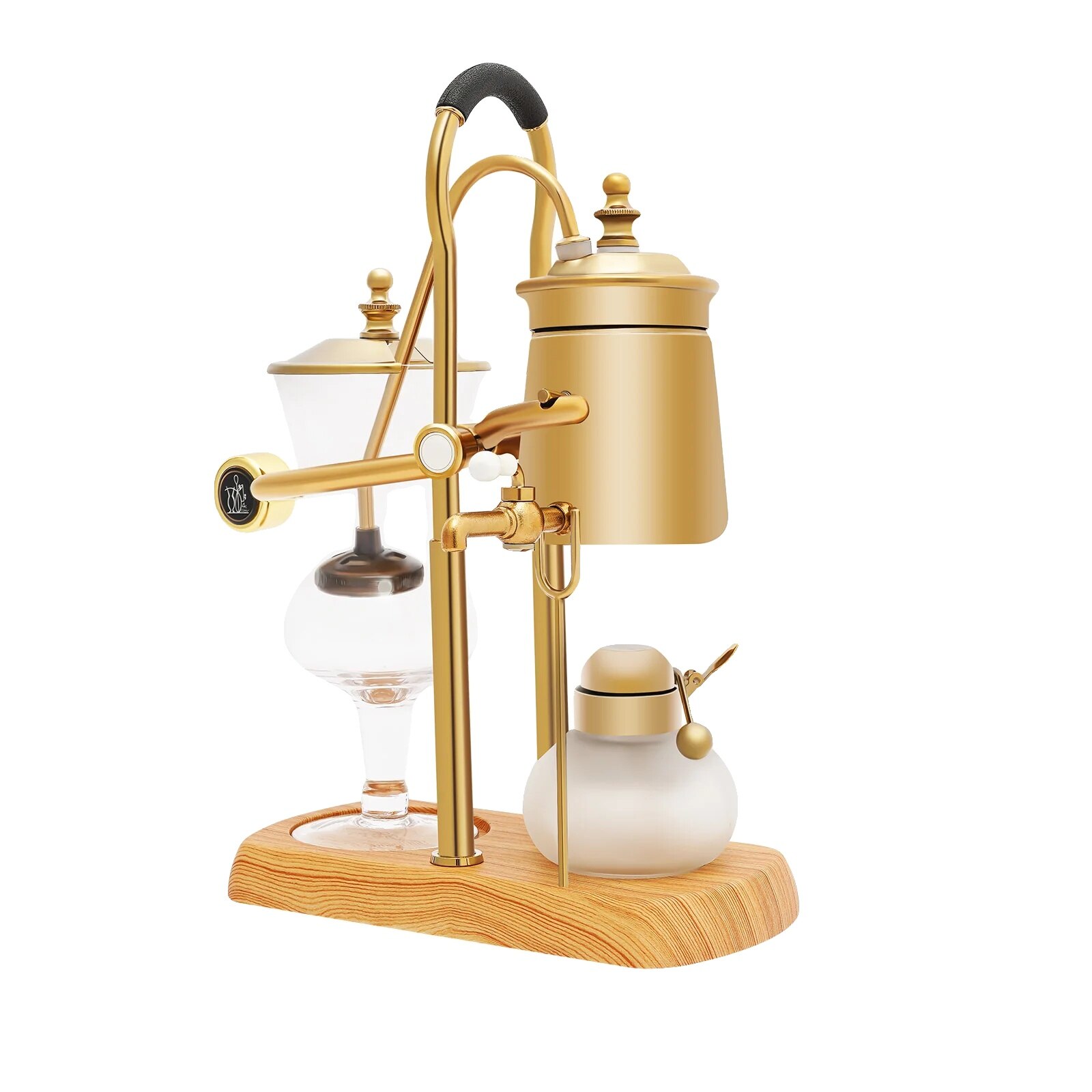 Cafetiera Sifon, Design Elegant, Auriu, 23.5x12x38cm, Capacitate 400ml