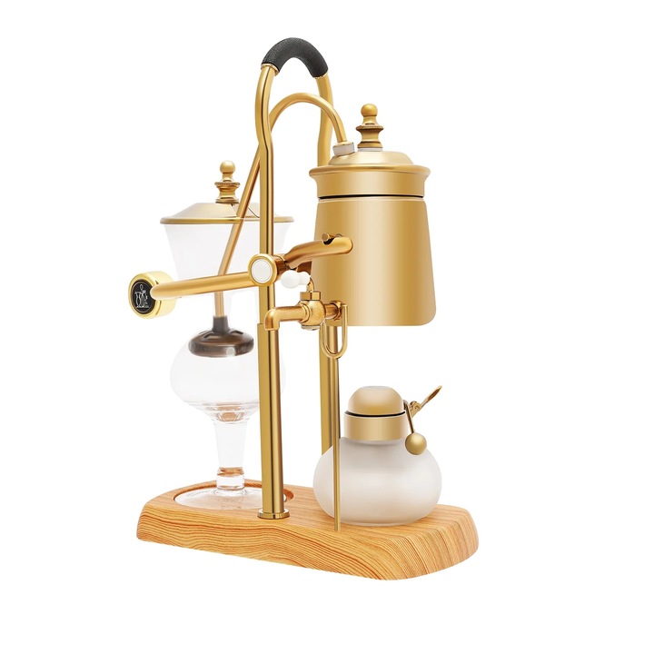 Cafetiera Sifon, Design Elegant, Auriu, 23.5x12x38cm, Capacitate 400ml