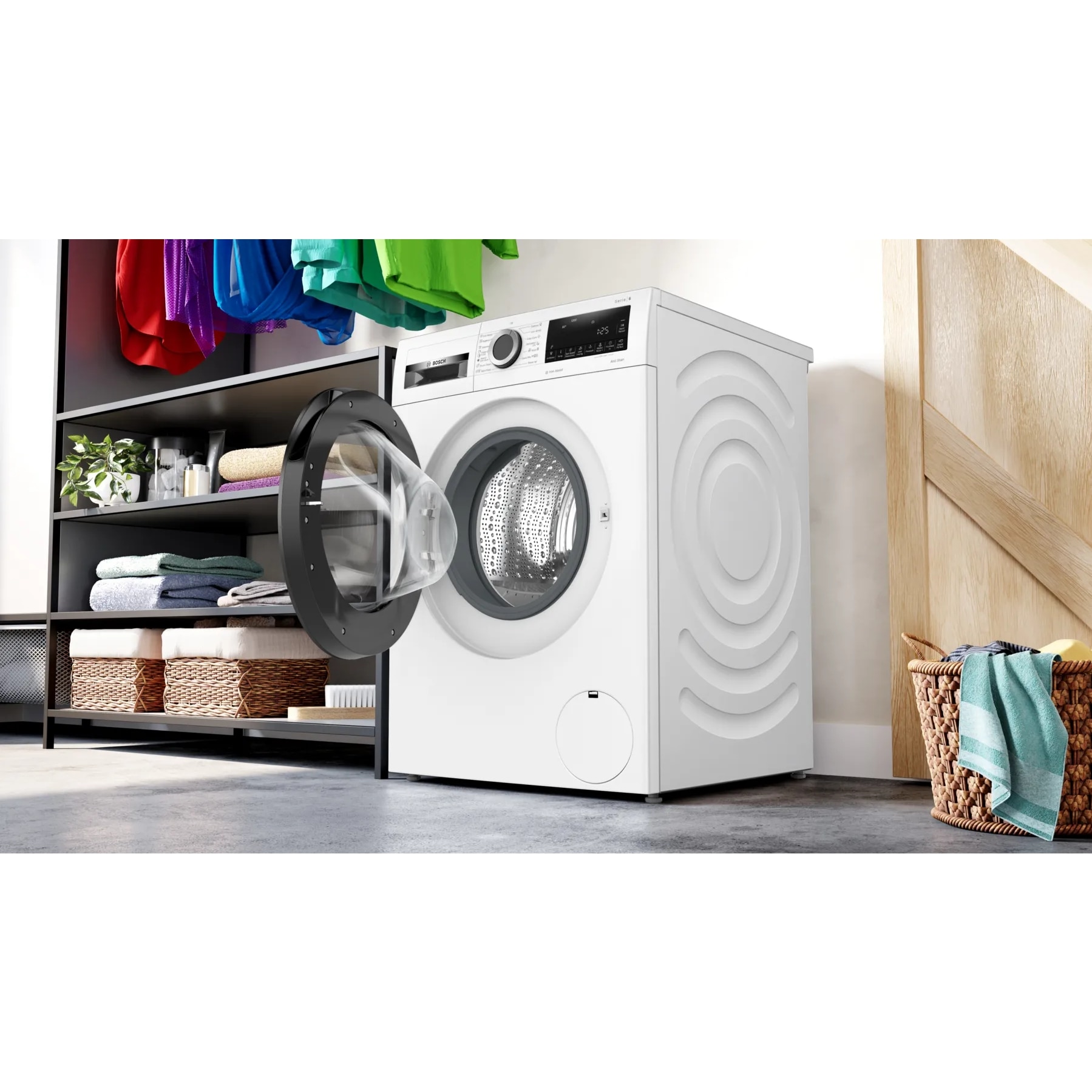 Masina de spalat rufe frontala BOSCH WGG242Z3BY, EcoSilence Drive, Program rapid, Functie spalare cu apa rece, 9 kg, 1200rpm, Clasa A, Alba