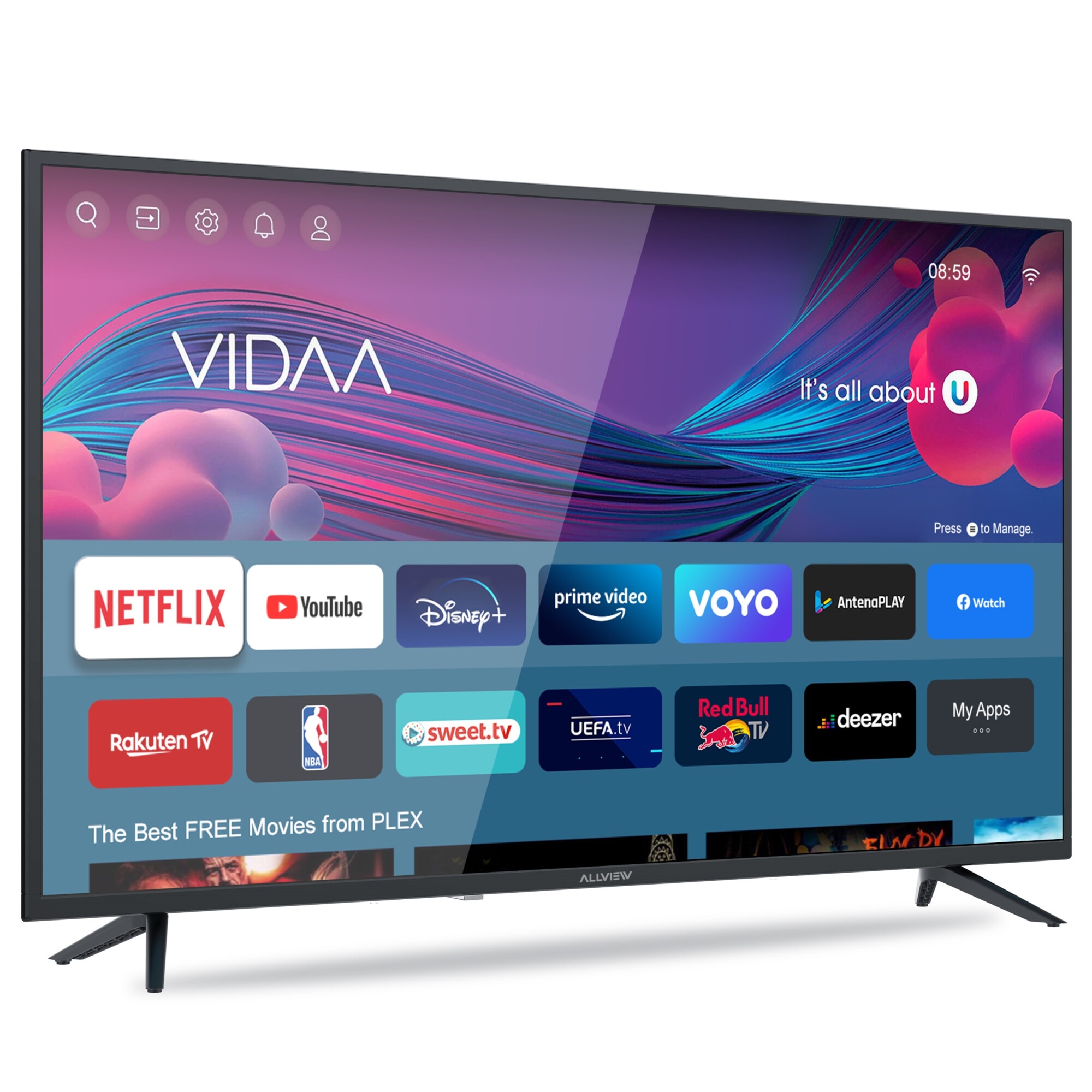 Televizor Allview LED 43iPlay6000-U, 109 cm, Smart, 4K Ultra HD, Clasa F