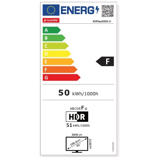 Televizor Allview LED 43iPlay6000-U, 109 cm, Smart, 4K Ultra HD, Clasa F