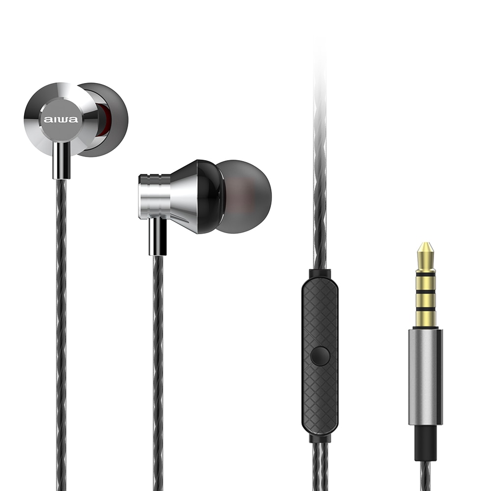 Casti cu fir, AIWA, ESTM-50SL, AUX, Argintiu