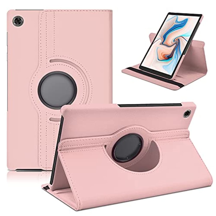 Husa tableta, Compatibil cu Samsung Galaxy Tab A9 8.7", Rotativ 360°, Roz