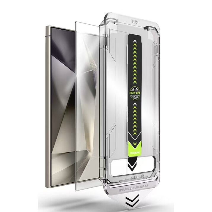 Folie sticla protectie telefon, pentru Samsung Galaxy S24 Ultra, sticla securizata, instalare 1:1 usoara si rapida cu dispozitiv de montare automata in 30 de secunde, claritate HD, anti-amprente, Anti-zgarieturi, anti-explozie, Anti-soc, Transparent