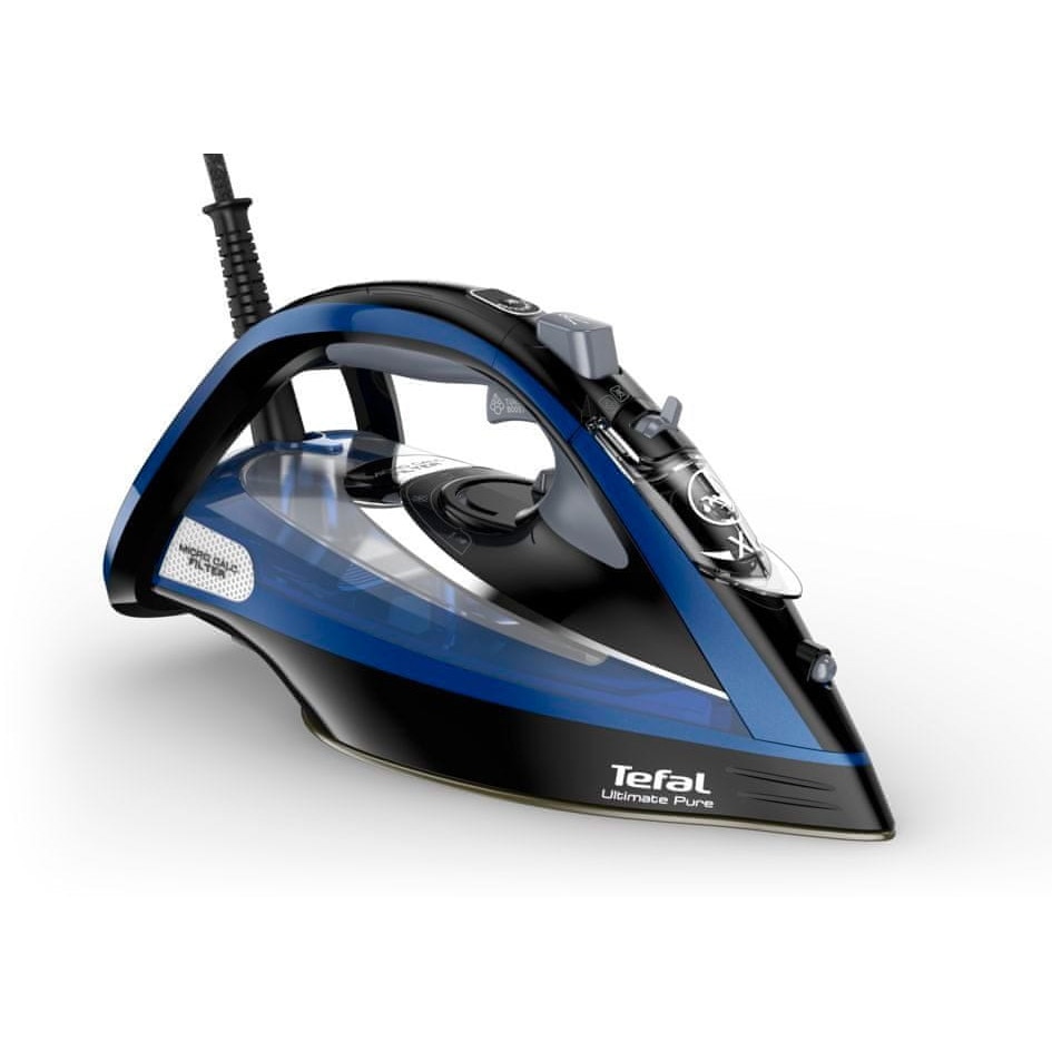 Fier de calcat Tefal Ultimate Pure, 3200W, abur continuu 60g/min, abur puternic 260g/min, negru, 0,35l
