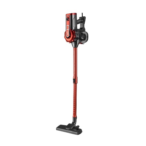Aspirator vertical HAEGER Venus VC-600.048A, 2in1, 600 W, 0.6L, tehnologie ciclonica, fara sac, tub telescopic, cablu 5 m, rosu/negru
