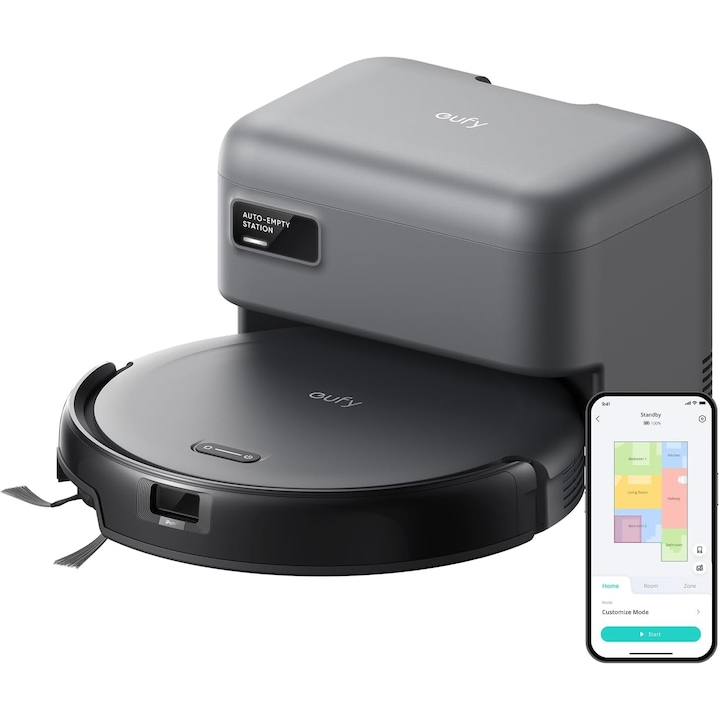 Aspirator robot eufy Robot Vacuum C10, 4000 Pa, Navigatie Lidar, Gri