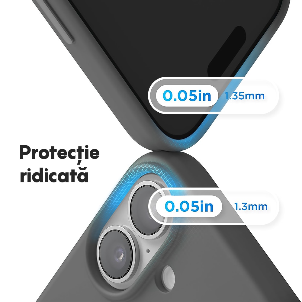 Husa CASEY STUDIOS™ pentru Apple iPhone 17, Soft Silicone Premium, Microfibra in Interior, de Protectie, Ultra Slim, pentru Incarcare Wireless, Margini Ridicate pentru Protectia Ecranului si a Camerelor, Gri inchis
