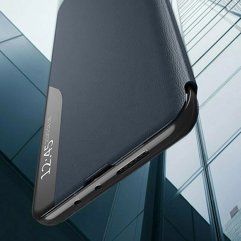 Husa pentru Samsung Galaxy S22 Ultra 5G, SKYDDAR INNOVATION, eFold, tip carte, set cu sticker, Albastru