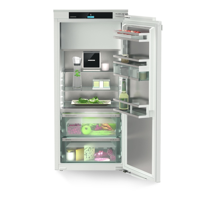 Frigider integrabil LIEBHERR IRBd 4171, Seria Peak, Clasa D, 174l, BioFresh Professional, SmartDeviceBox, LightTower, Display Touch & Swipe, SoftSystem, SoftTelescopic, Sistema PowerCooling, LED, Otel superior Smart Steel