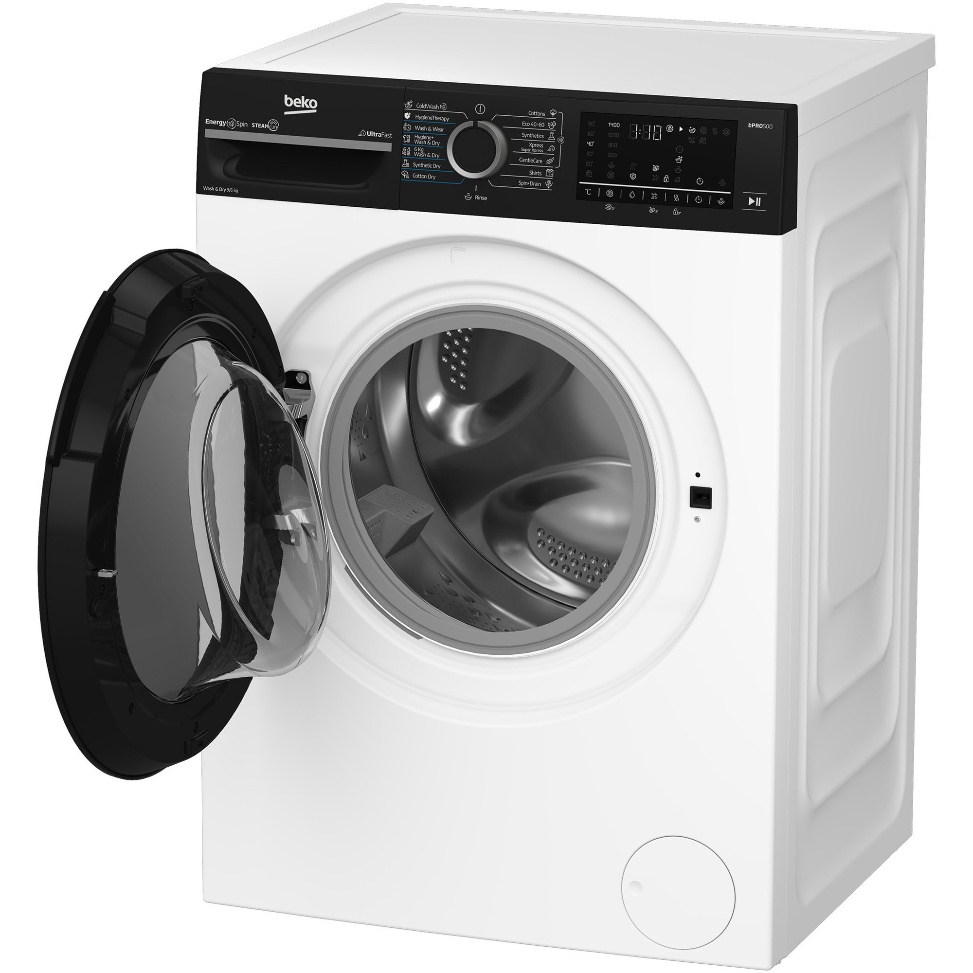 Mașină de spălat rufe cu uscător Beko BM5DFST69442WBPB, 9/6 kg, 1400 RPM, Alb