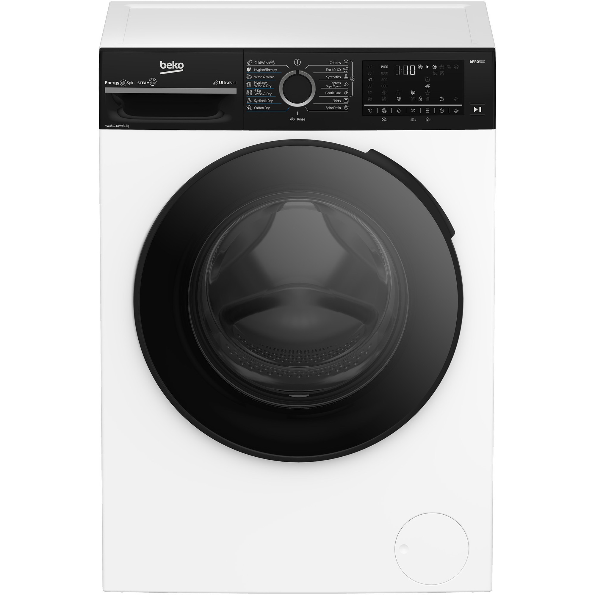 Mașină de spălat rufe cu uscător Beko BM5DFST69442WBPB, 9/6 kg, 1400 RPM, Alb