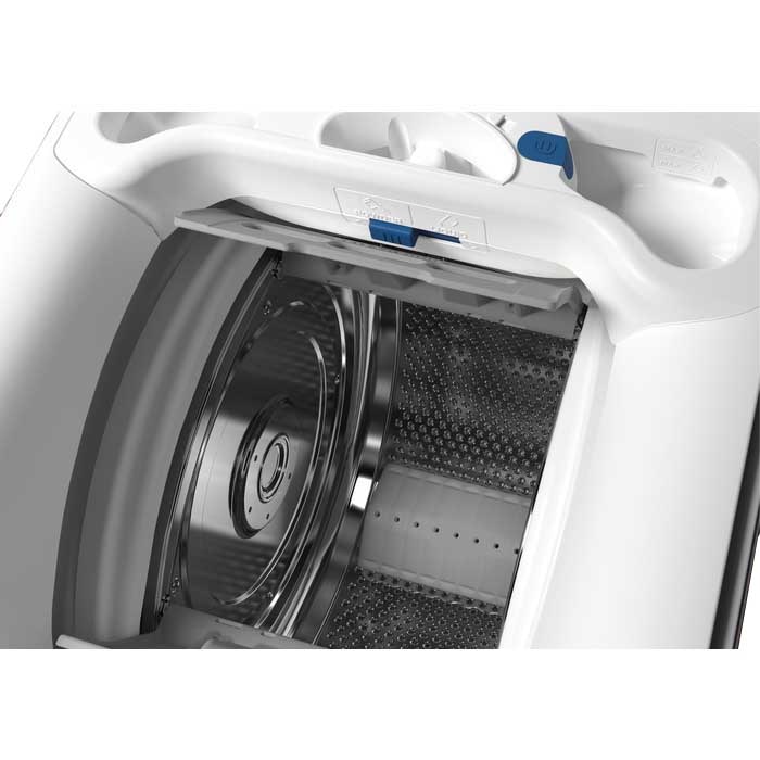 Masina de spalat rufe cu incarcare verticala Electrolux EW7T3272 PerfectCare 700, 7 kg, 1200 RPM, Clasa F, SteamCare, SoftOpening, Display LCD, Alb