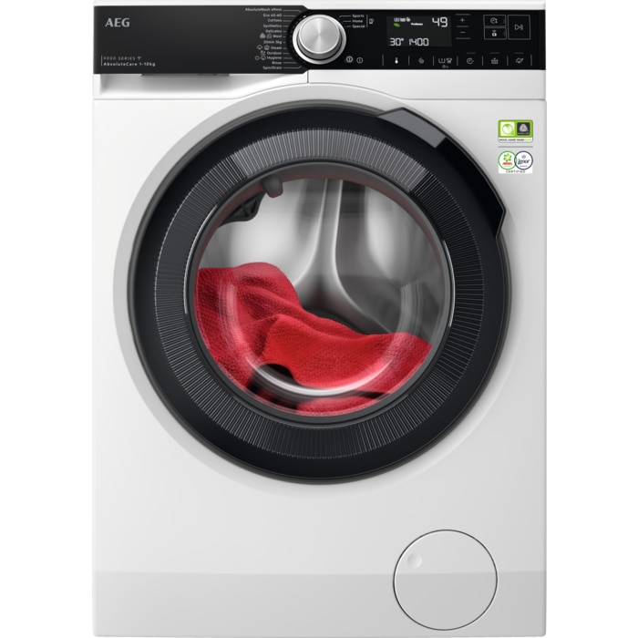 Masina de spalat rufe frontala AEG Seria9000 LFR95146SUE, ProSteam, 10 kg, 1400rpm, Clasa A, Wi-Fi, alb