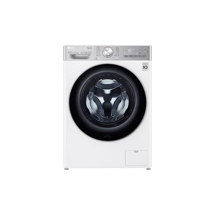 Masina de spalat rufe frontala LG F4WV912AT, AI DD™, Abur, Dozator spalare, 1400 rpm, 12 kg, alb