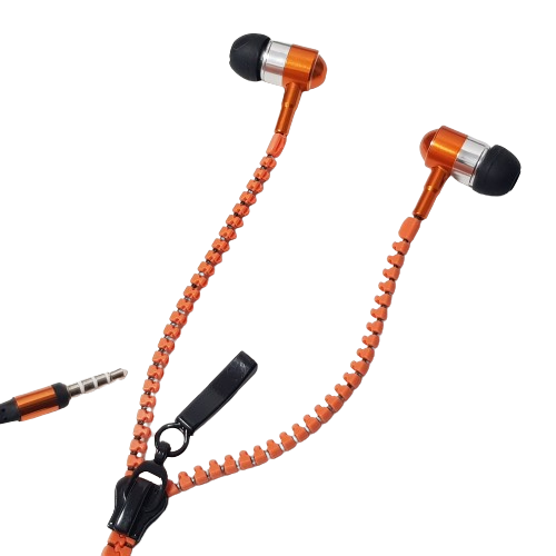Casti tip fermoar cu microfon, sunet puternic X-Bass PRO, culoare portocaliu