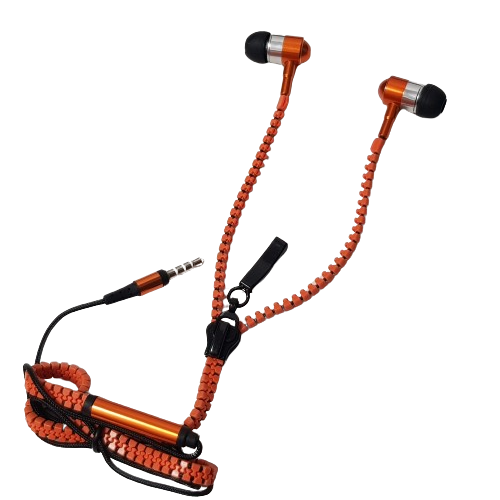Casti tip fermoar cu microfon, sunet puternic X-Bass PRO, culoare portocaliu