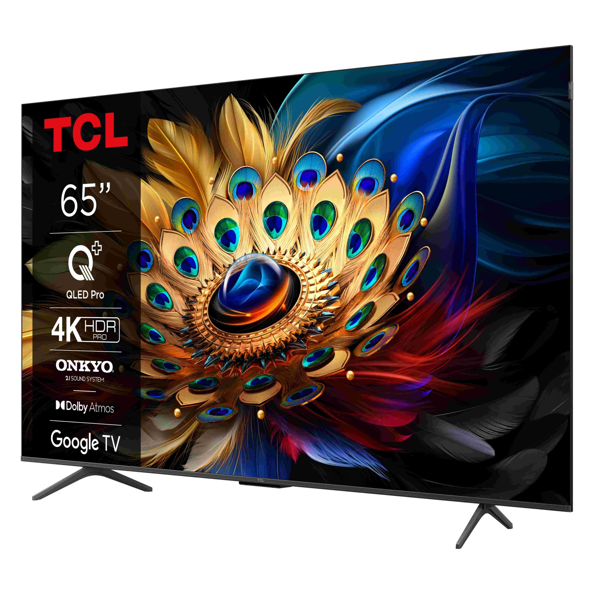 Televizor TCL QLED 65C655, 164 cm, Smart Google TV, 4K Ultra HD, Clasa F (Model 2024)