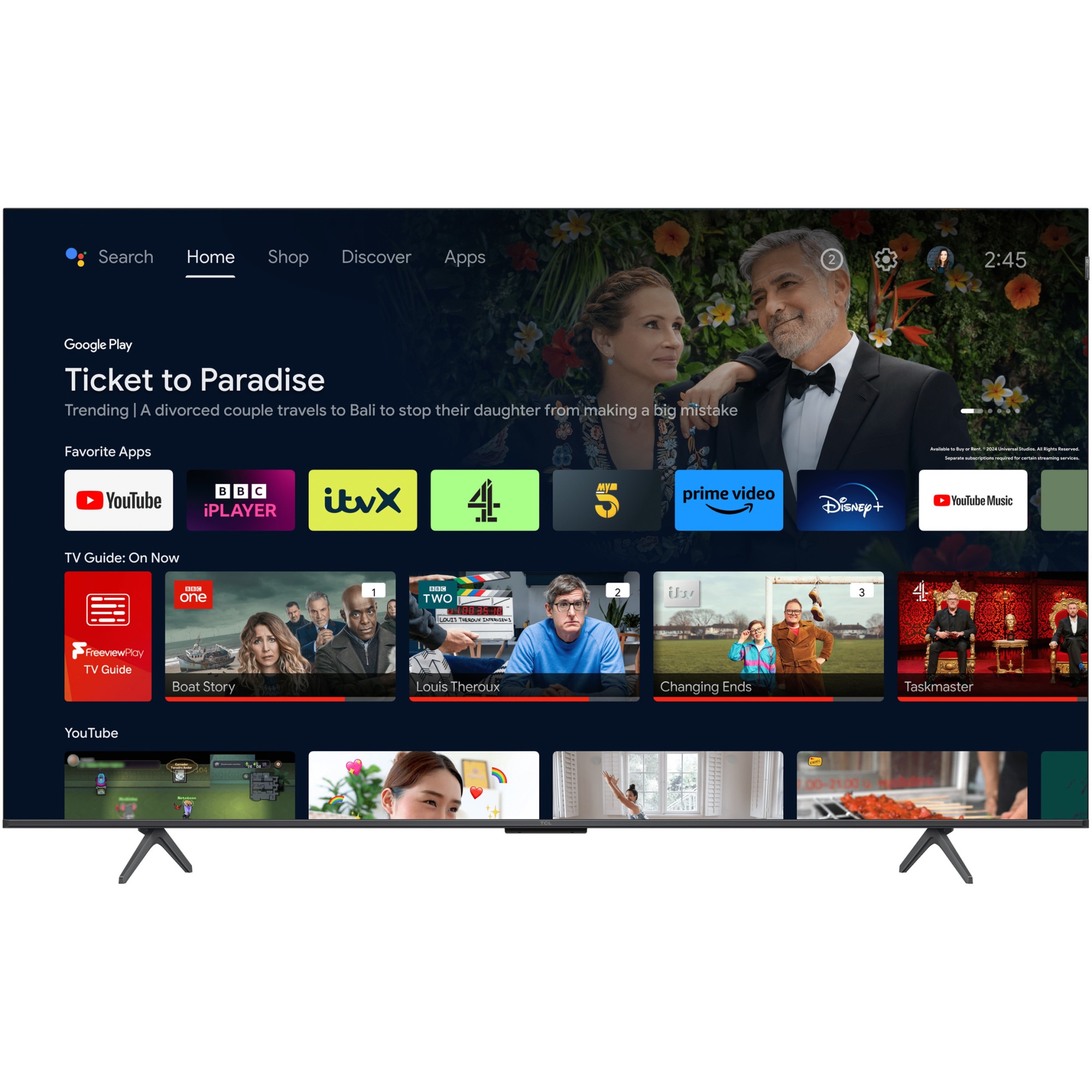 Televizor TCL QLED 65C655, 164 cm, Smart Google TV, 4K Ultra HD, Clasa F (Model 2024)