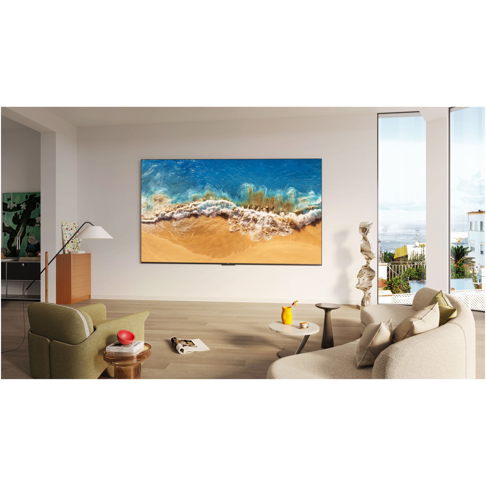 Televizor TCL QLED 65C655, 164 cm, Smart Google TV, 4K Ultra HD, Clasa F (Model 2024)