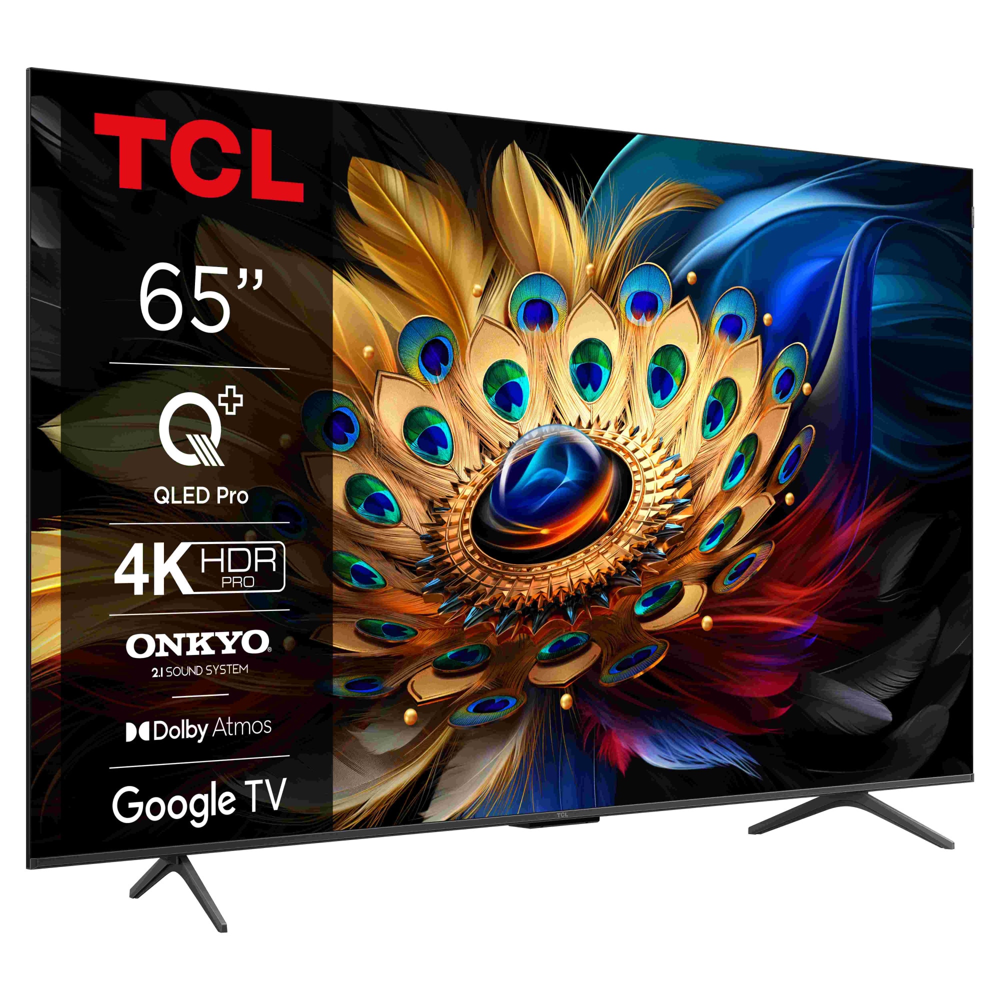 Televizor TCL QLED 65C655, 164 cm, Smart Google TV, 4K Ultra HD, Clasa F (Model 2024)