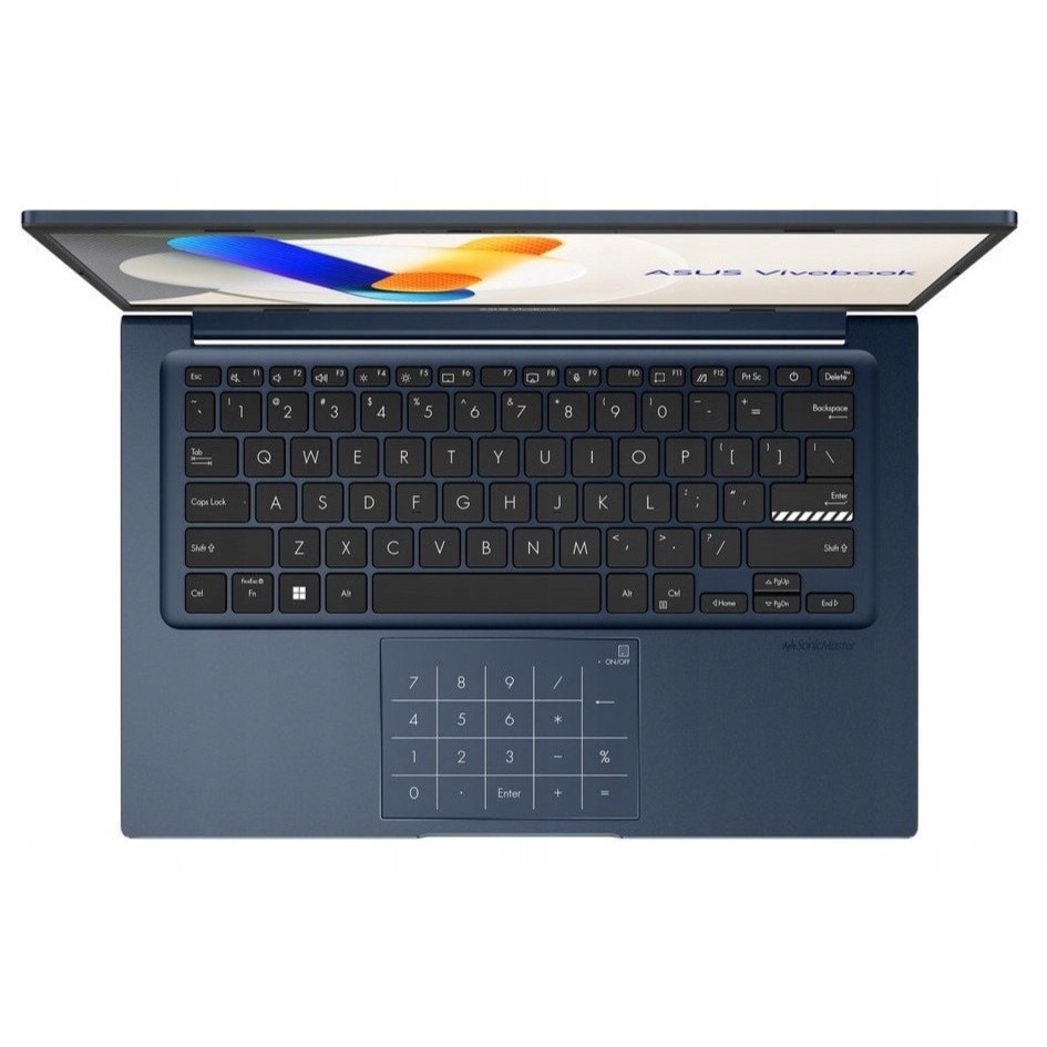 Set Laptop Asus Vivobook 14, Procesor Intel Core I3 1315U, Memorie 24Gb Ram Ddr4, Stocare 512Gb Ssd M.2 Pcie, Sistem De Operare Windows 11 Home, Culoare Quiet Blue, Performanta Ridicata