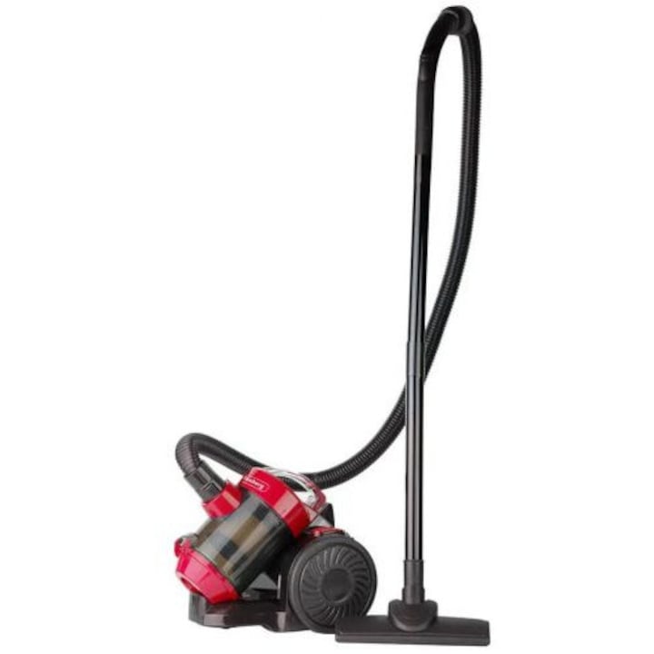 Aspirator fara sac Rosberg R51001B, 800W, HEPA, Ciclon, 2 litri, Accesorii, Rosu