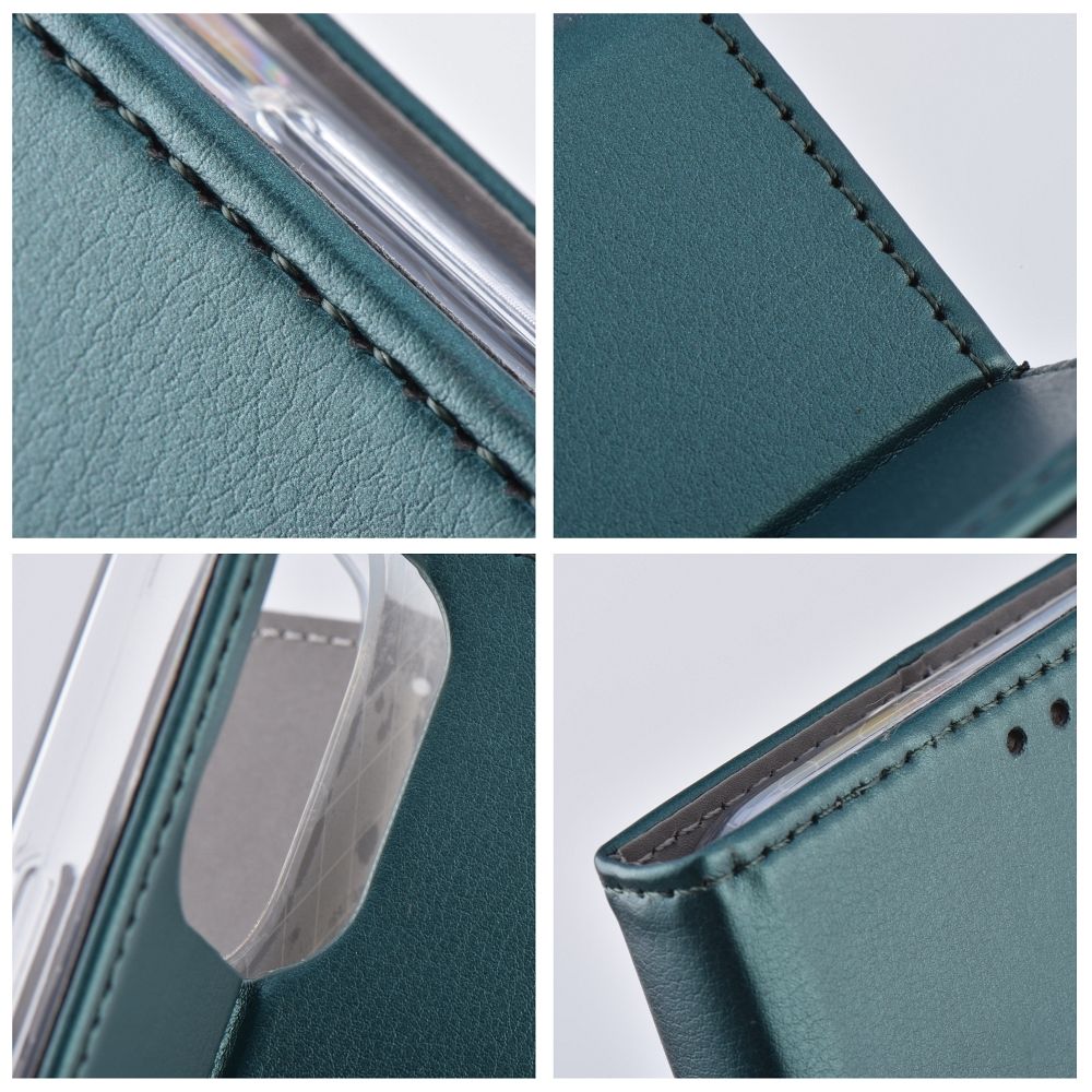 Husa tip carte compatibila cu Motorola Moto G06, Flip Book, inchidere magnetica, buzunar card, stand, Verde