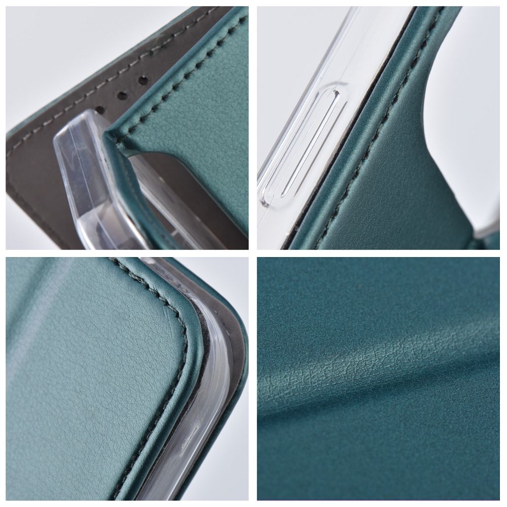 Husa tip carte compatibila cu Motorola Moto G06, Flip Book, inchidere magnetica, buzunar card, stand, Verde