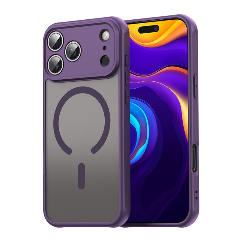 Husa pentru iPhone 17 Pro Max, Joyshell Frost Matte, compatibil cu MagSafe, Protectie Completa, Mov