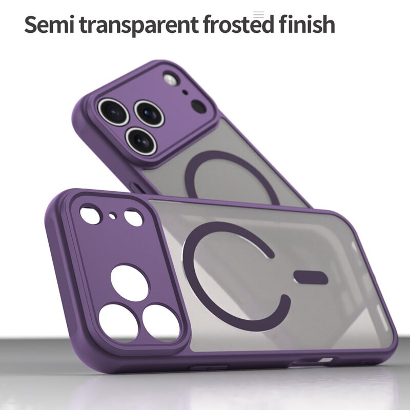 Husa pentru iPhone 17 Pro Max, Joyshell Frost Matte, compatibil cu MagSafe, Protectie Completa, Mov