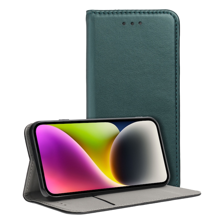 Husa Tip carte pentru Samsung Galaxy A26 Daden, Suport card, Functie de Stand si Inchidere Magnetica, Protectie Sporita, Verde inchis
