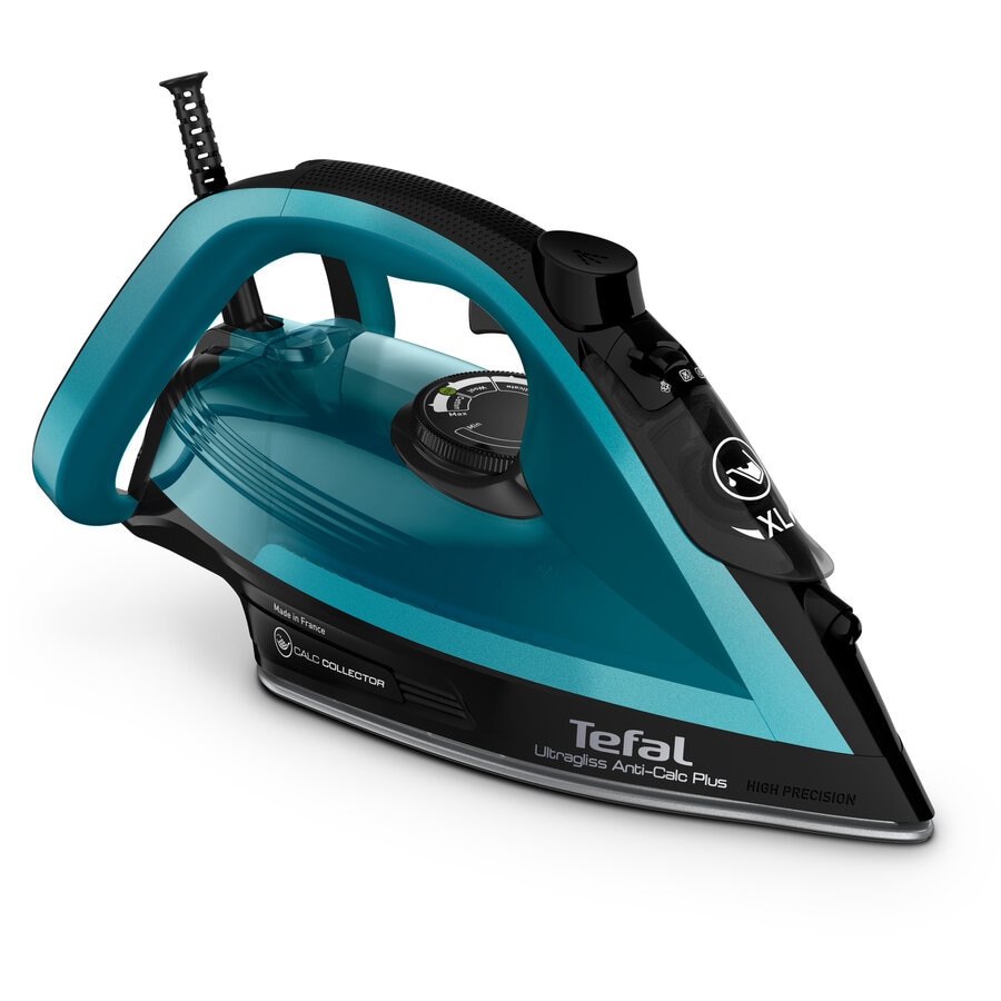 Fier de calcat cu abur UltraGliss Plus FV6832E0, 2800 W, mod Eco, talpa rezistenta la zgarieturi, setare anticalcar, albastru si negru