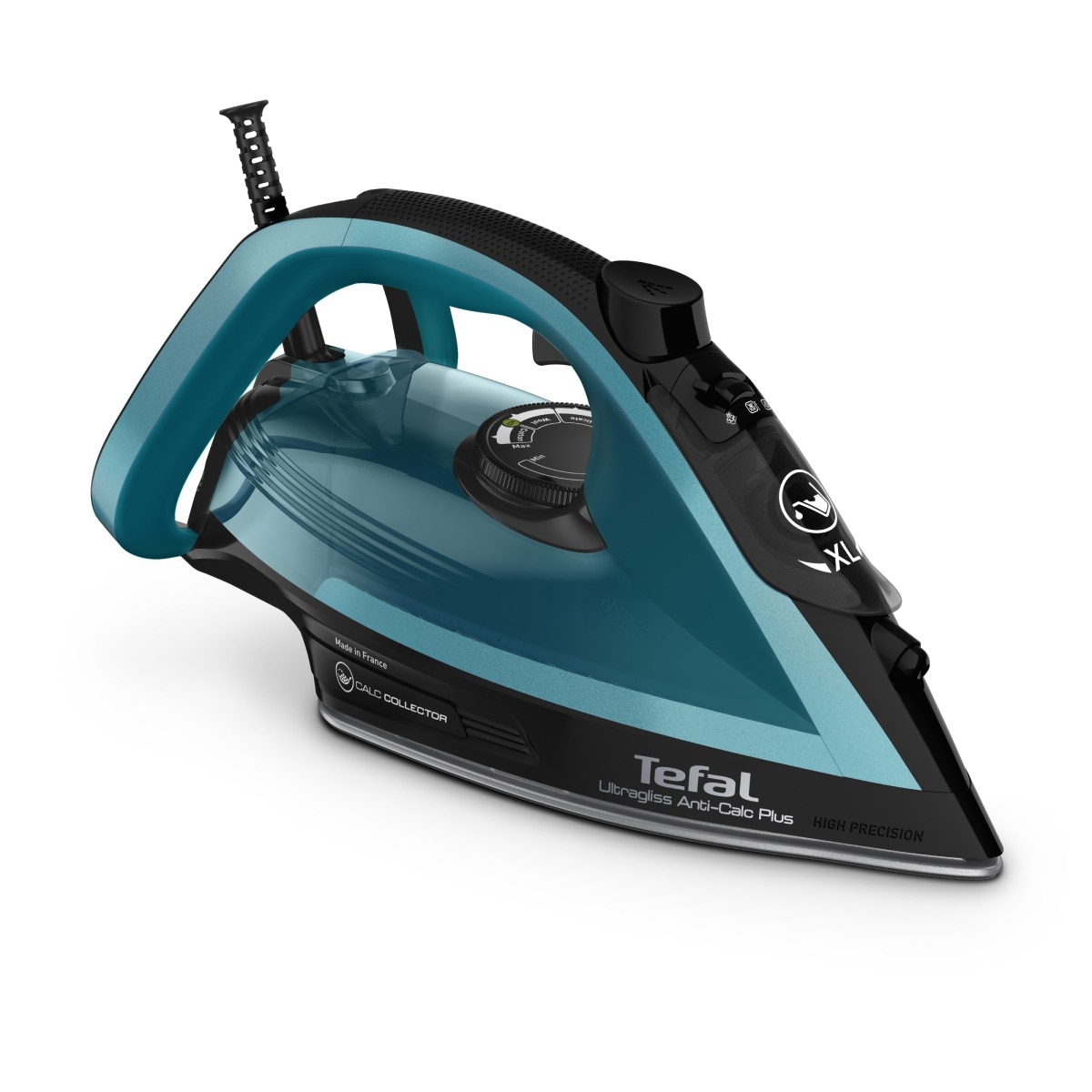 Fier de calcat cu abur UltraGliss Plus FV6832E0, 2800 W, mod Eco, talpa rezistenta la zgarieturi, setare anticalcar, albastru si negru