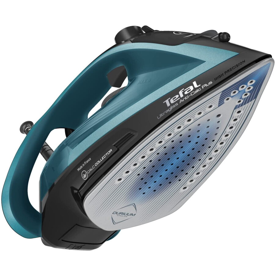 Fier de calcat cu abur UltraGliss Plus FV6832E0, 2800 W, mod Eco, talpa rezistenta la zgarieturi, setare anticalcar, albastru si negru