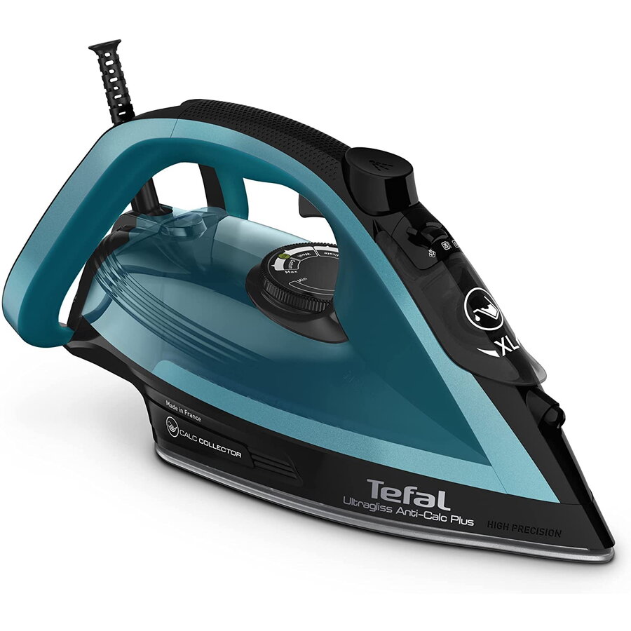 Fier de calcat cu abur UltraGliss Plus FV6832E0, 2800 W, mod Eco, talpa rezistenta la zgarieturi, setare anticalcar, albastru si negru