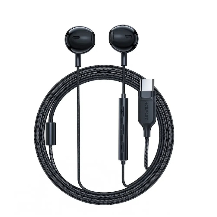 Casti Acefast L2, USB-C, 1,2 m, negru