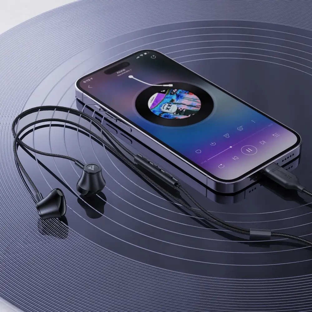 Casti Acefast L2, USB-C, 1,2 m, negru