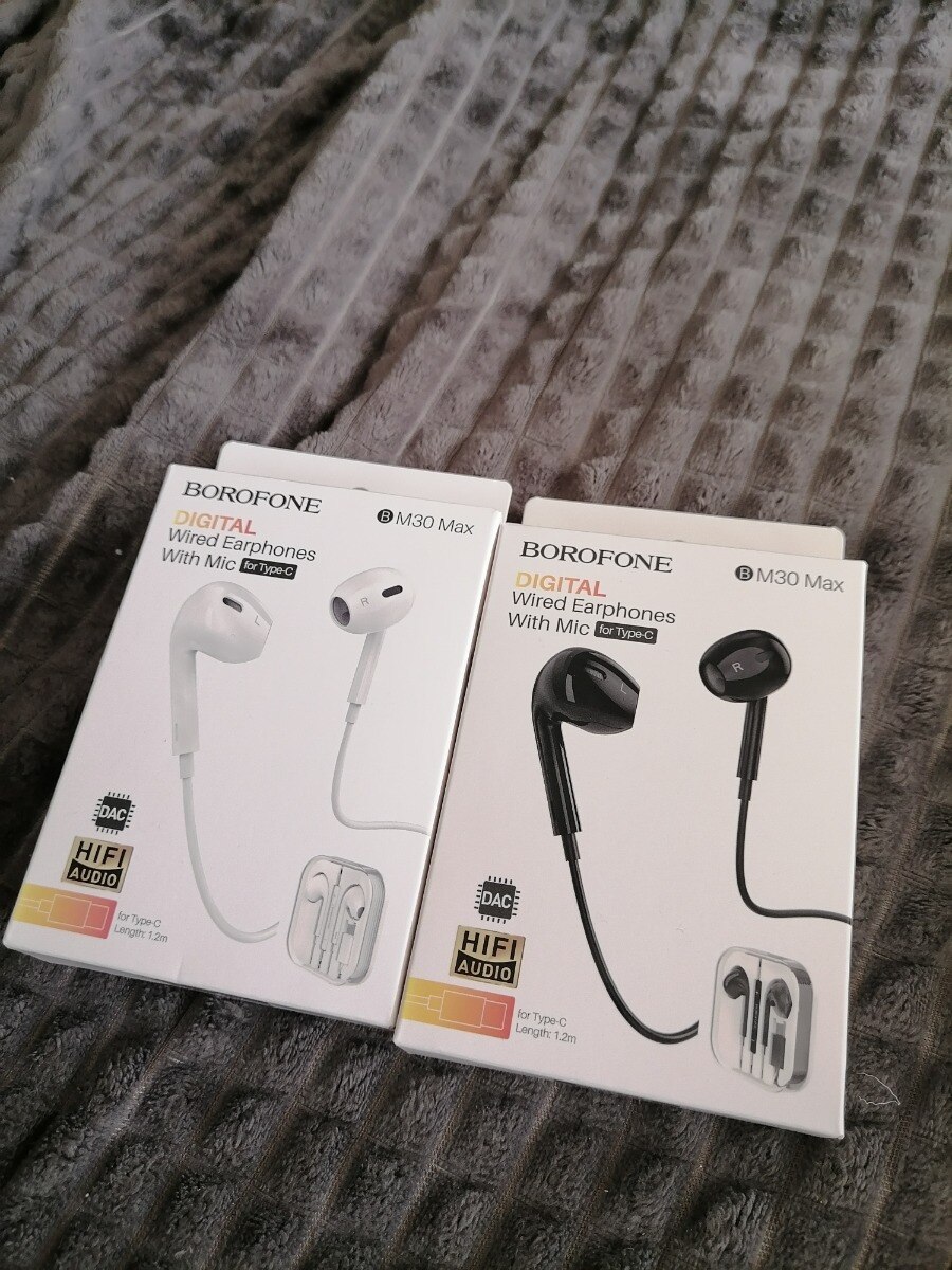 Casti In-Ear HOCO BM30 Max, Cu microfon, USB Type-C, 1.2m, Alb
