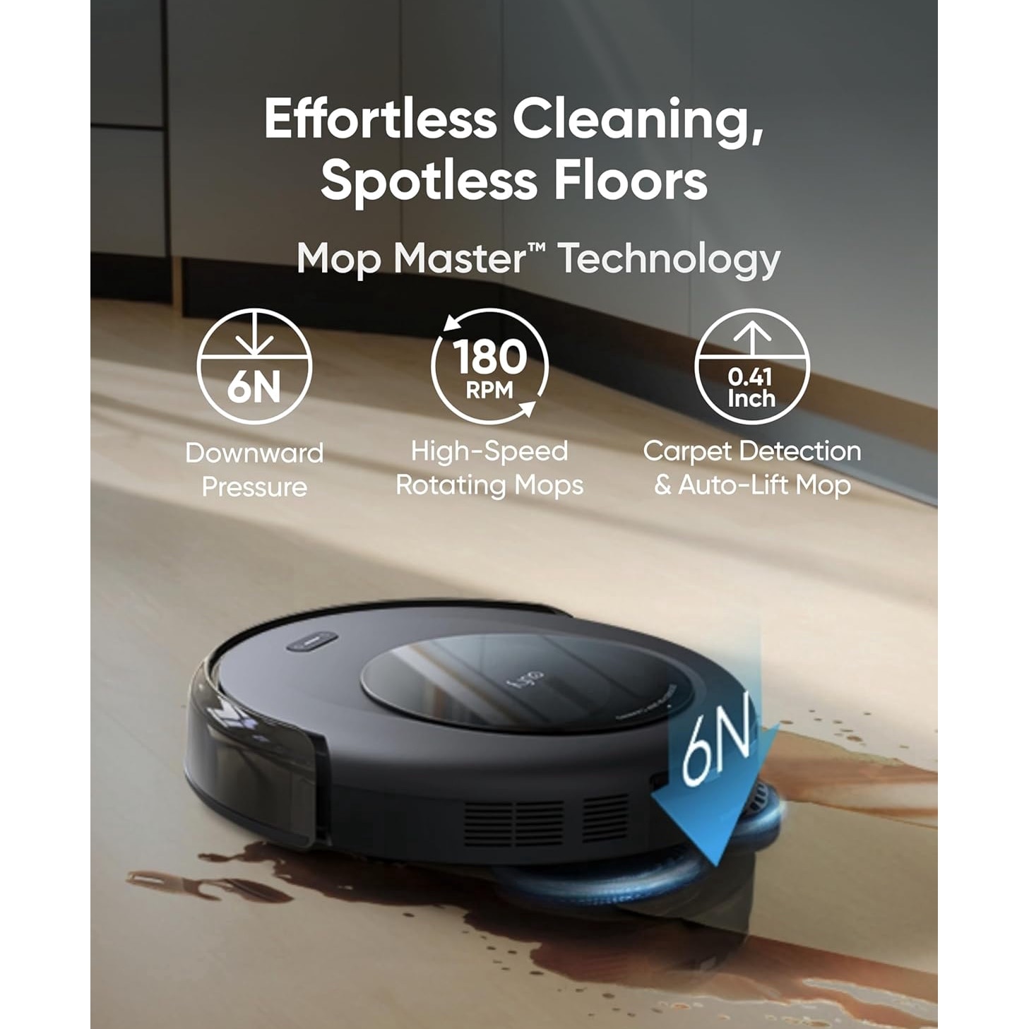 Aspirator robot eufy Omni C20, 7.000 Pa, Aspirator si Mop, Statie All-In-one, Tehnologie Mop Master™, Sac de praf de 3.1L, Recipient de apa curata de 2.5L, Negru