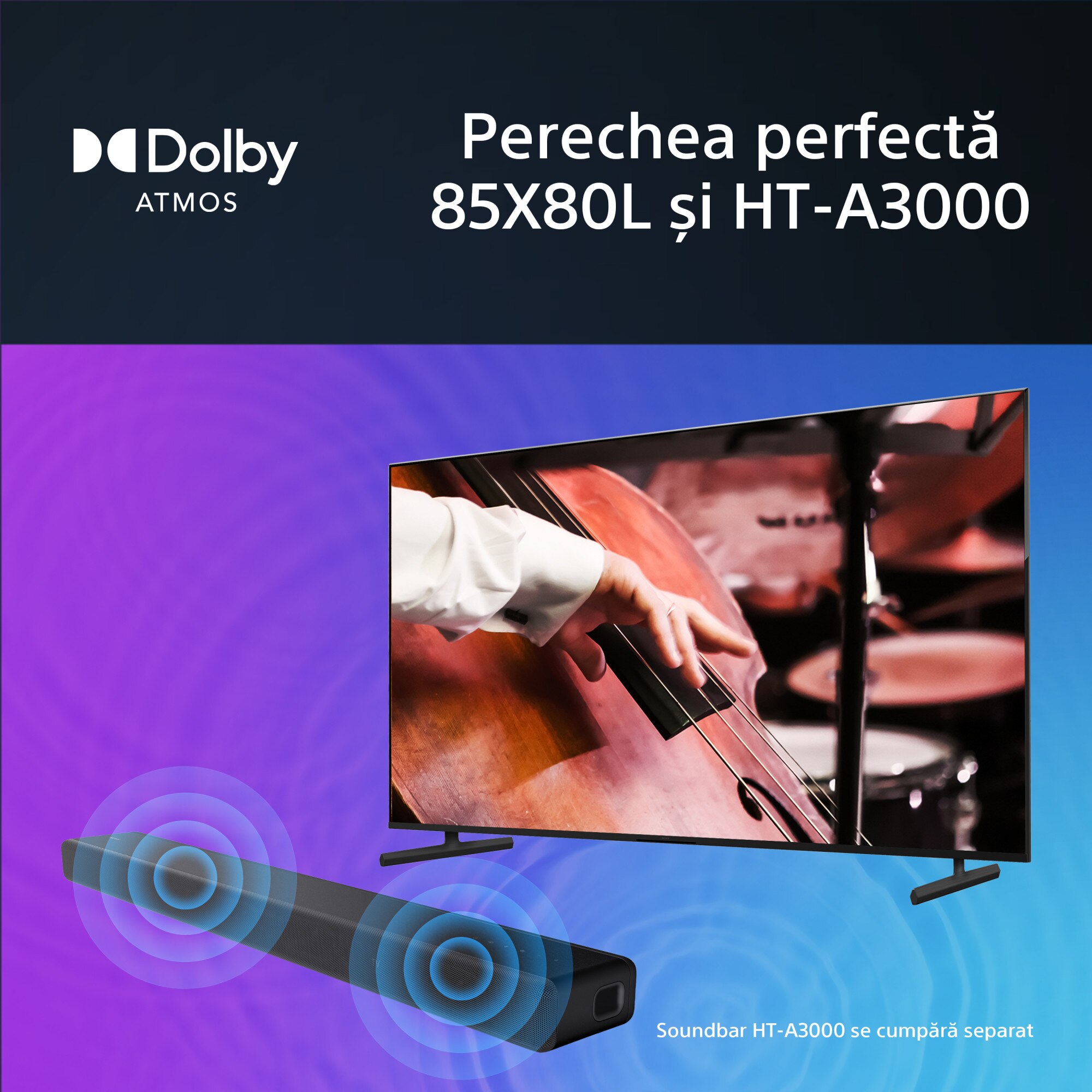 Televizor Sony BRAVIA LED 85X80L, 215 cm, Smart Google TV, 4K Ultra HD, Clasa F
